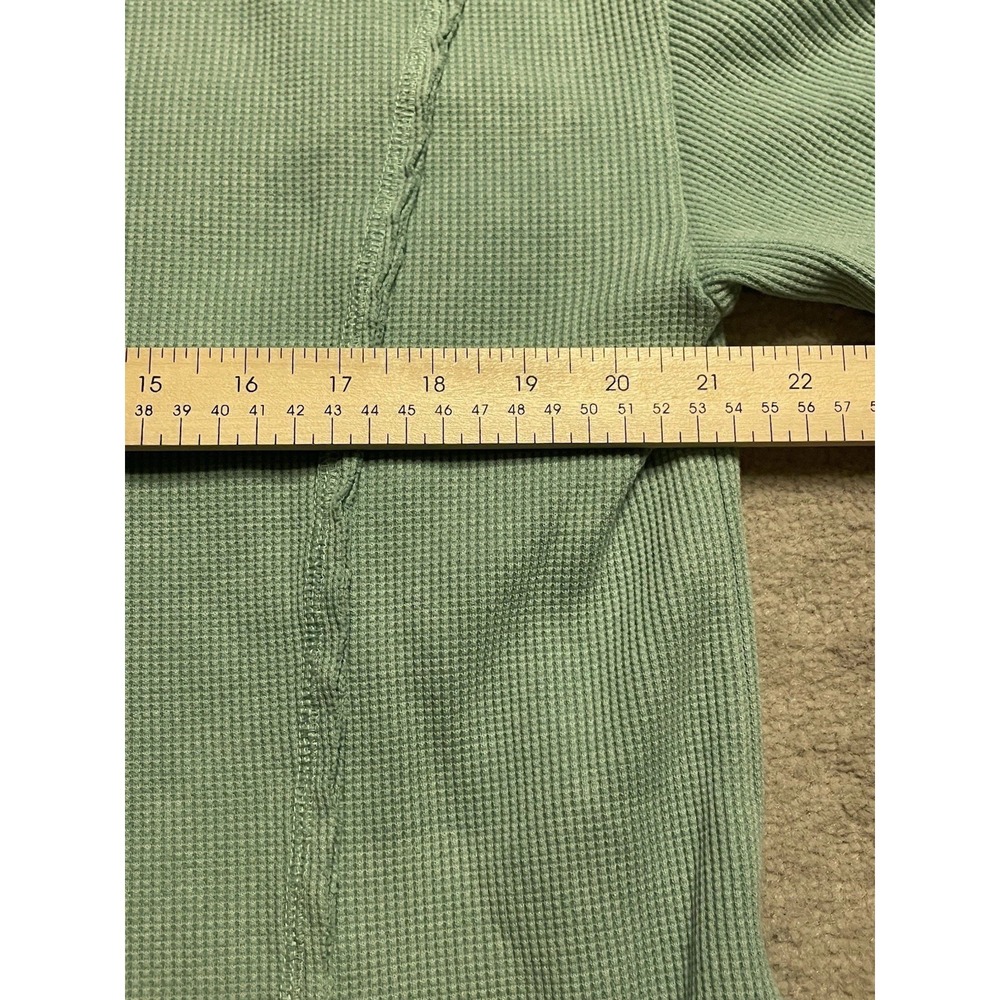 Sunnyside by Sundry Green Waffle Knit Thermal Long Sleeve Oversized Top XL - Picture 6 of 10